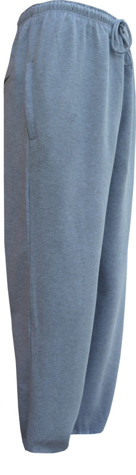 Mens/ Ladies Jogging Bottom Fleece Joggers Plain Open Hem With Zip Pockets - 4XL