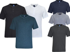 Beebizco Waffle Knit Short Sleeve Henley T-shirt