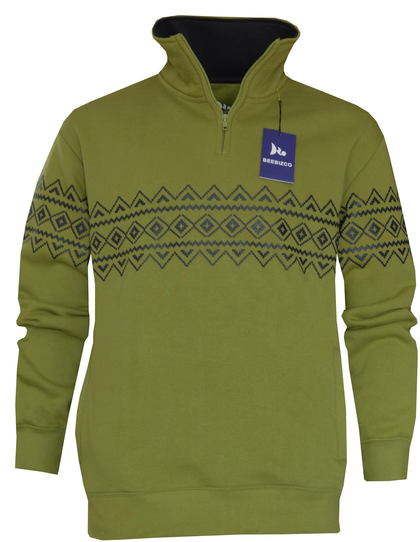 Beebizco Geometric Quarter Zip Jumper