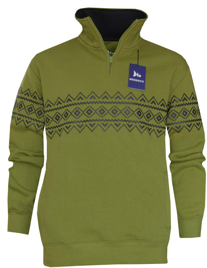 Beebizco Geometric Quarter Zip Jumper