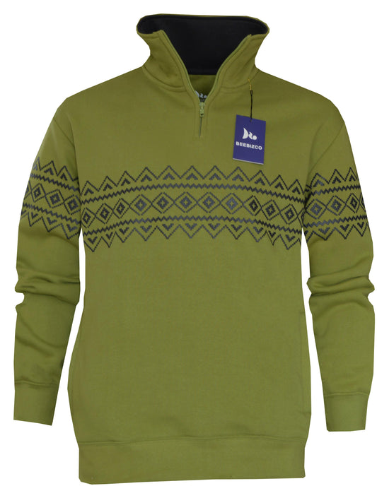Beebizco Geometric Quarter Zip Jumper