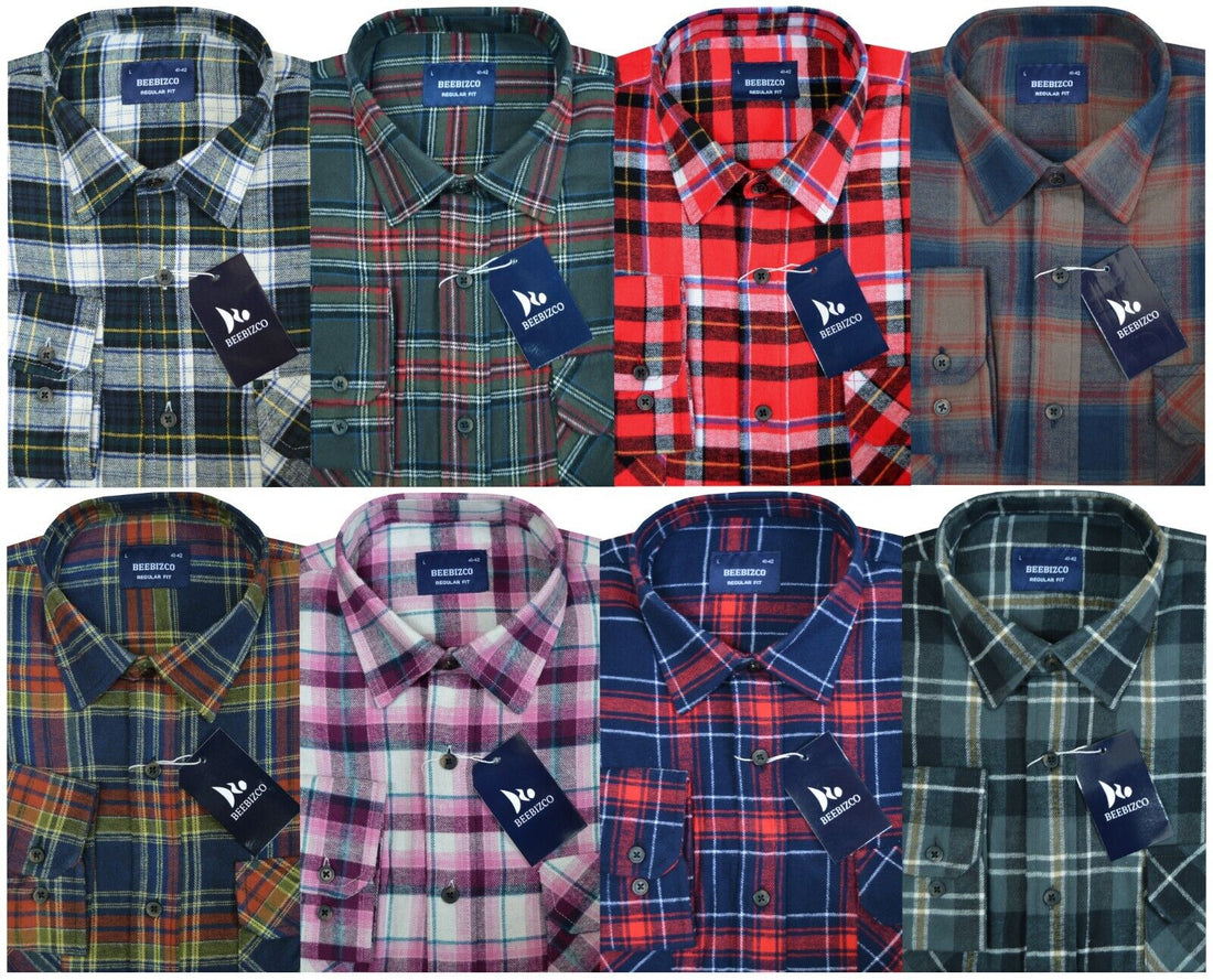 Beebizco Plaid Check Flannel Shirt in brushed cotton