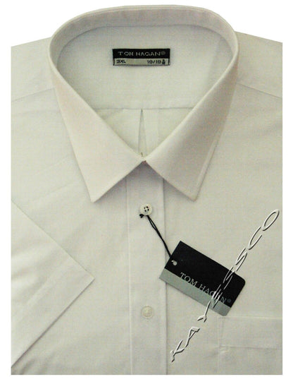 New Mens Short Sleeve Poly Cotton Plain Shirt M - XXL By Tom Hagan