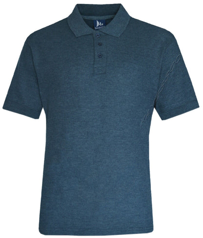 Mens Short Sleeve Polo Shirt Waffle Knit Casual Cotton Mix Thin Summer Top M-3XL