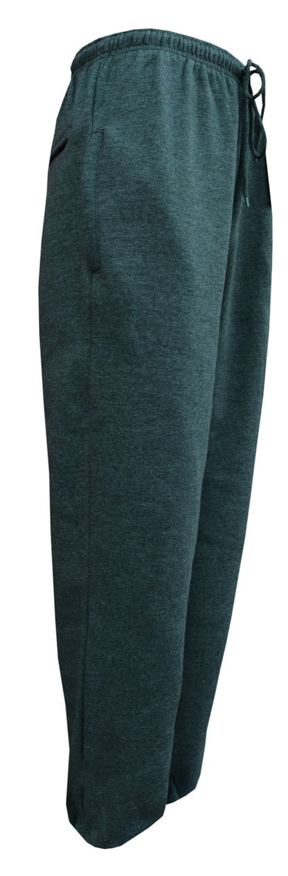 Mens/ Ladies Jogging Bottom Fleece Joggers Plain Open Hem With Zip Pockets - 4XL