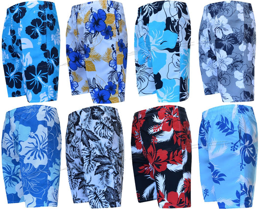 New Mens Boys Summer Floral Print Beach Shorts Surf Board Swim Shorts S - XXL