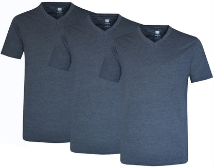 3 Pack V-Neck T-shirts Short Sleeve Plain Tops Classic Essential Tees Multipack