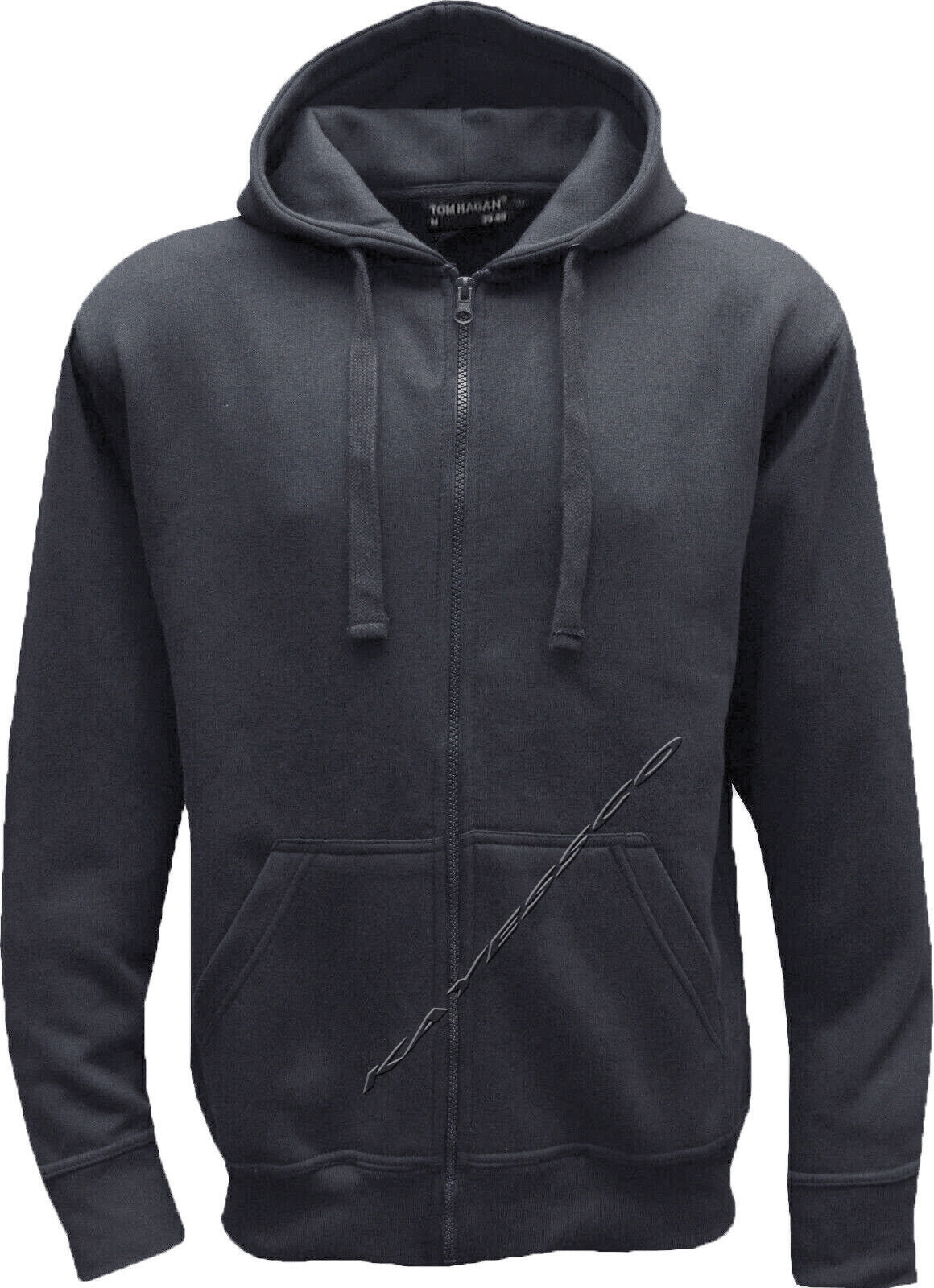 Plain Fleece Hooded Sweatshirt Zip Zipped Hoodie Hoody Jacket S-XXL By Tom Hagan