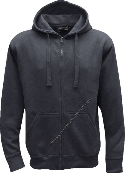Plain Fleece Hooded Sweatshirt Zip Zipped Hoodie Hoody Jacket S-XXL By Tom Hagan