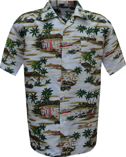 Mens Hawaiian Shirt Stag do Fancy Dress Beech Floral Holiday Short Sleeve Casual
