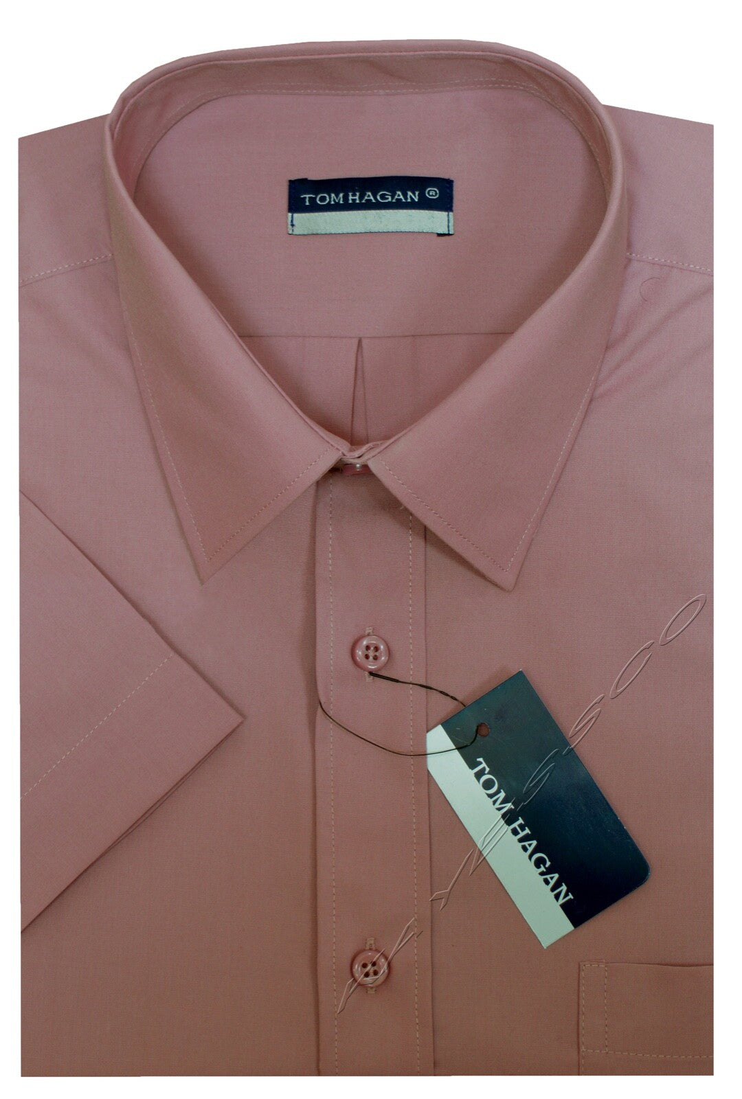 New Mens Short Sleeve Poly Cotton Plain Shirt M - XXL By Tom Hagan