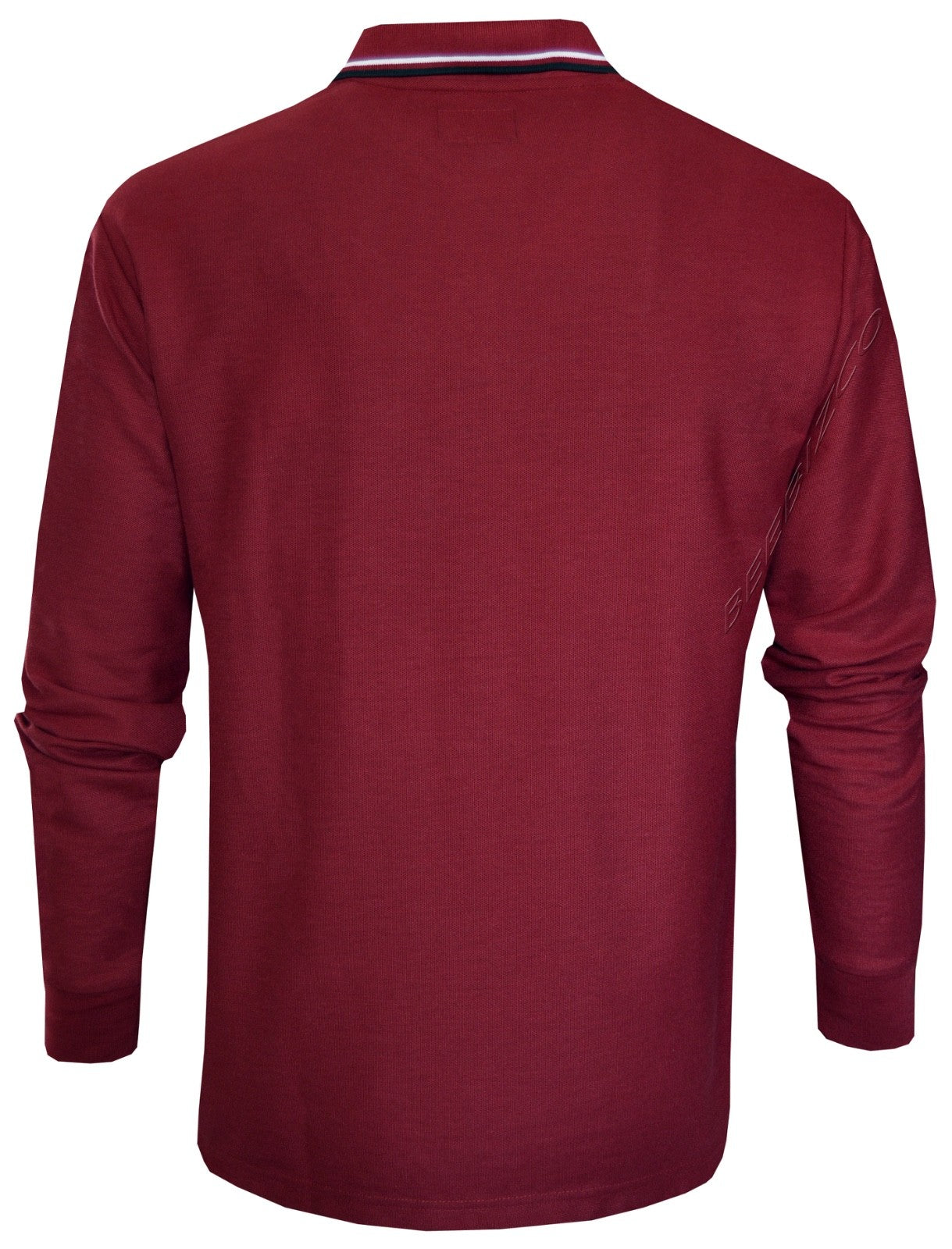 Long Sleeve Polo Pique Shirt Double Tipping Collar with Pocket by Beebizco M-3XL