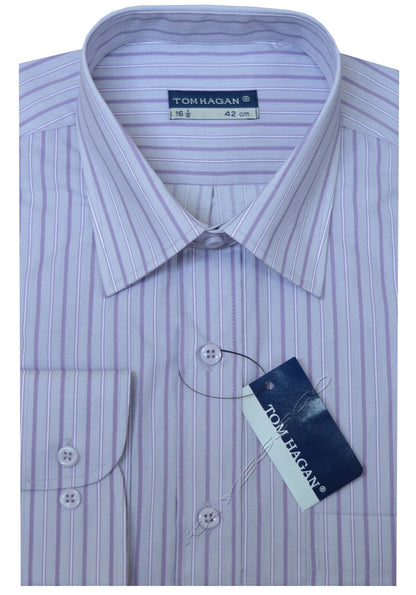 Small Check/Stripe Shirts Long Sleeve Casual Button Up with Pocket by Tom Hagan