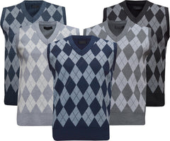 Argyle Sleeveless V-Neck Jumper