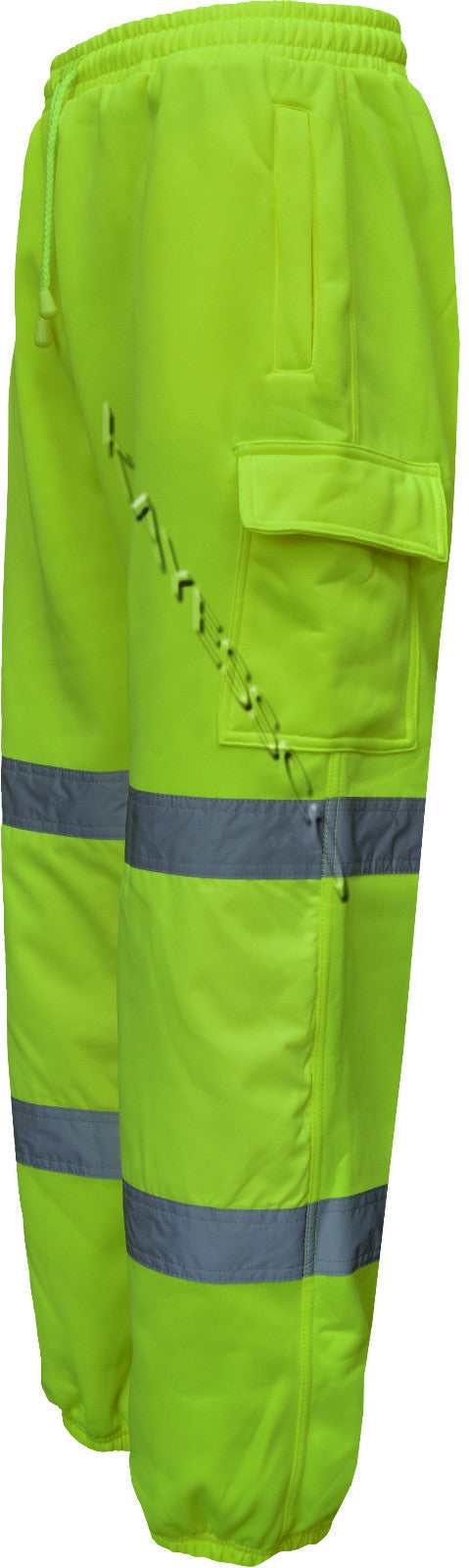 Hi Viz Combat Work Wear Jogging Bottoms Thick Brush Fleece Trouser Joggers 