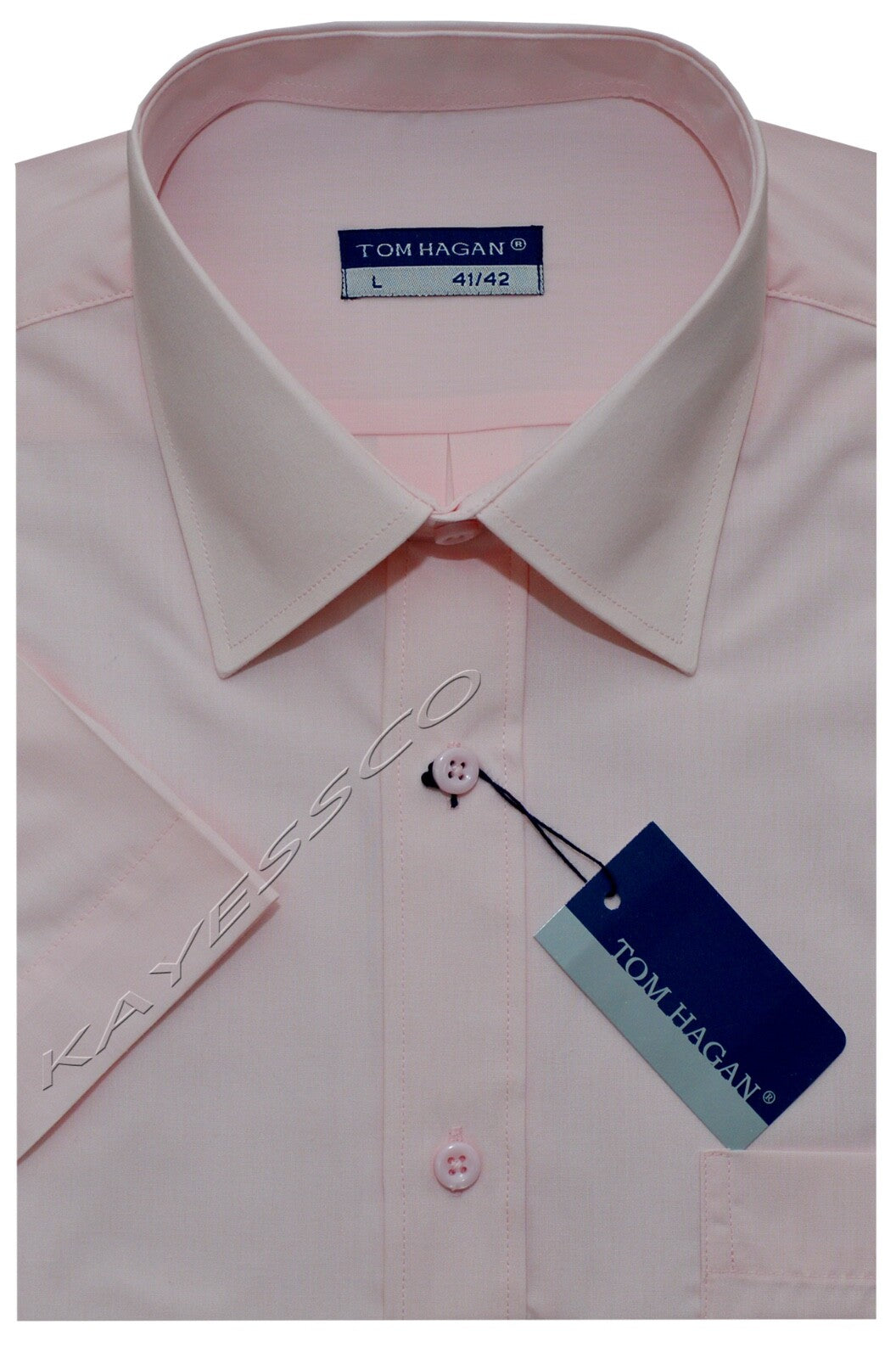 New Mens Short Sleeve Poly Cotton Plain Shirt M - XXL By Tom Hagan