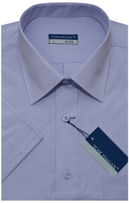 New Mens Short Sleeve Poly Cotton Plain Shirt M - XXL By Tom Hagan