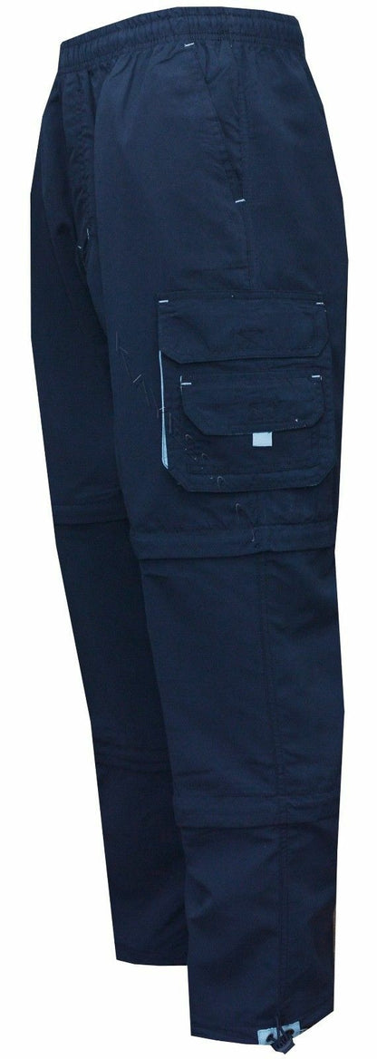  Mens Zip Off Cargo 3 in1 Trousers Tracksuit Sport Casual Bottoms Shorts 3/4