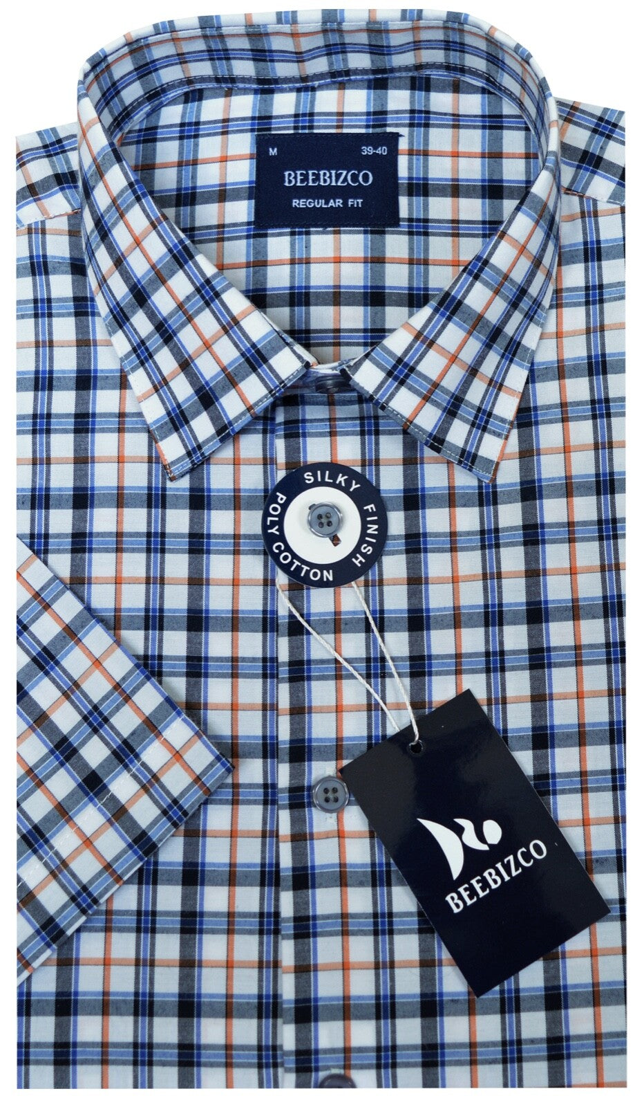 Mens Checked Shirts Short Sleeve Yarn Dyed Poly Cotton Summer M-XXL by Beebizco
