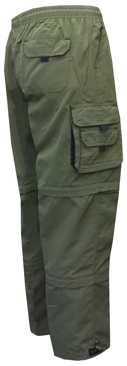  Mens Zip Off Cargo 3 in1 Trousers Tracksuit Sport Casual Bottoms Shorts 3/4