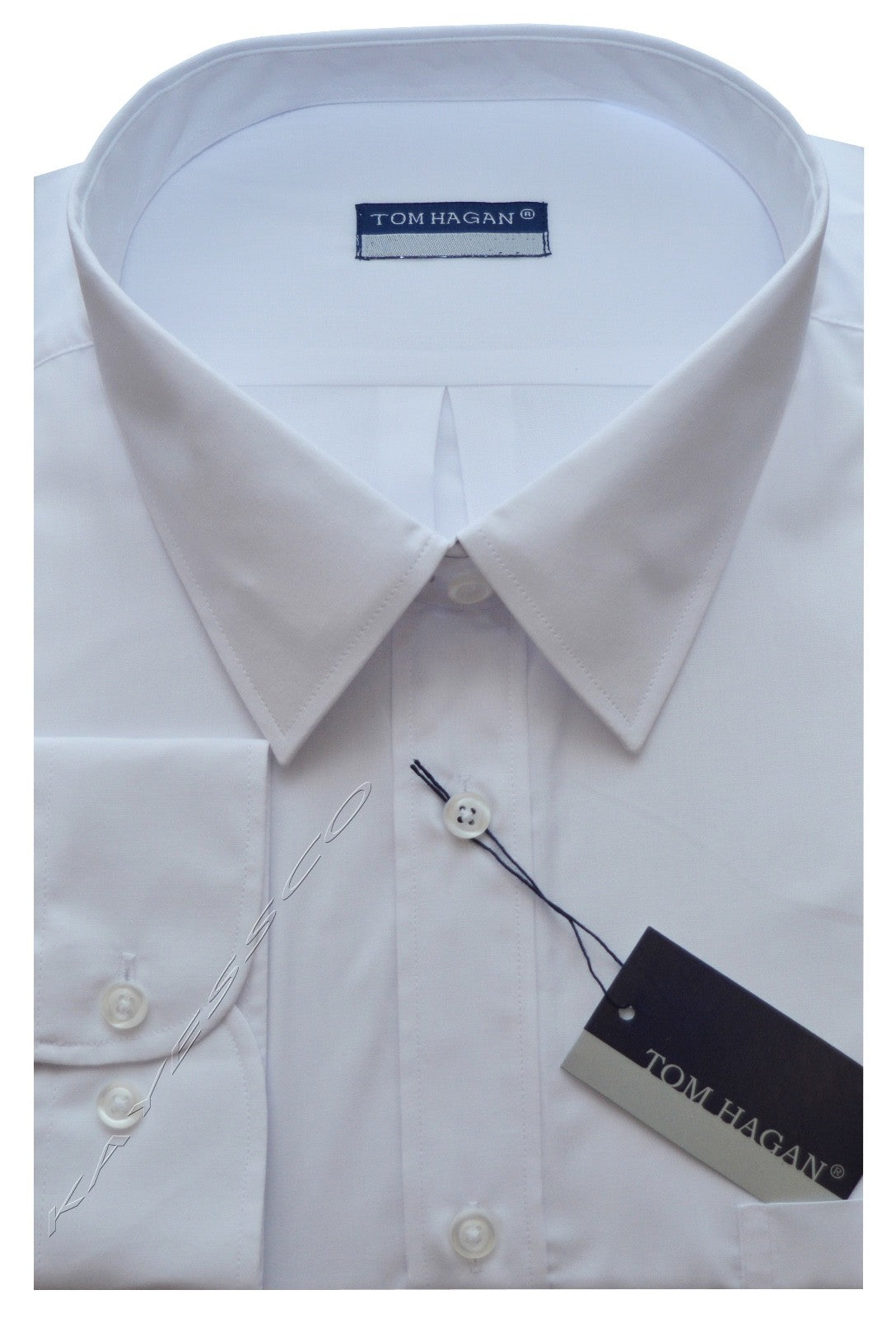 New Mens Long Sleeve Poly Cotton Plain Shirt 15" - 18" By Tom Hagan