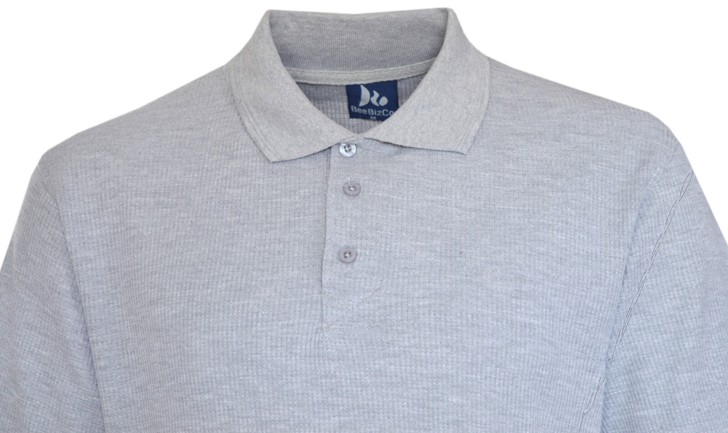 Mens Short Sleeve Polo Shirt Waffle Knit Casual Cotton Mix Thin Summer Top M-3XL
