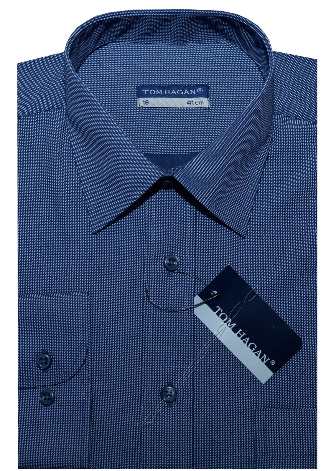 Small Check/Stripe Shirts Long Sleeve Casual Button Up with Pocket by Tom Hagan