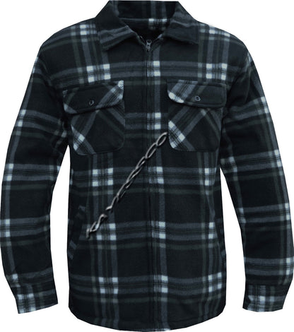 Mens Fleece Padded Lumberjack Shirt Jacket Fur Lined Sherpa Winter Warmer M-5XL