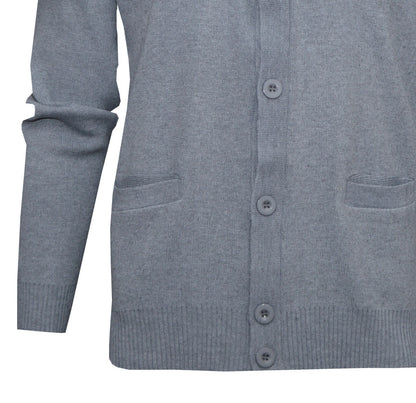 Button Up Cardigan Plain V Neck Knitted Classic Sweater Jumper Casual Top M-2XL