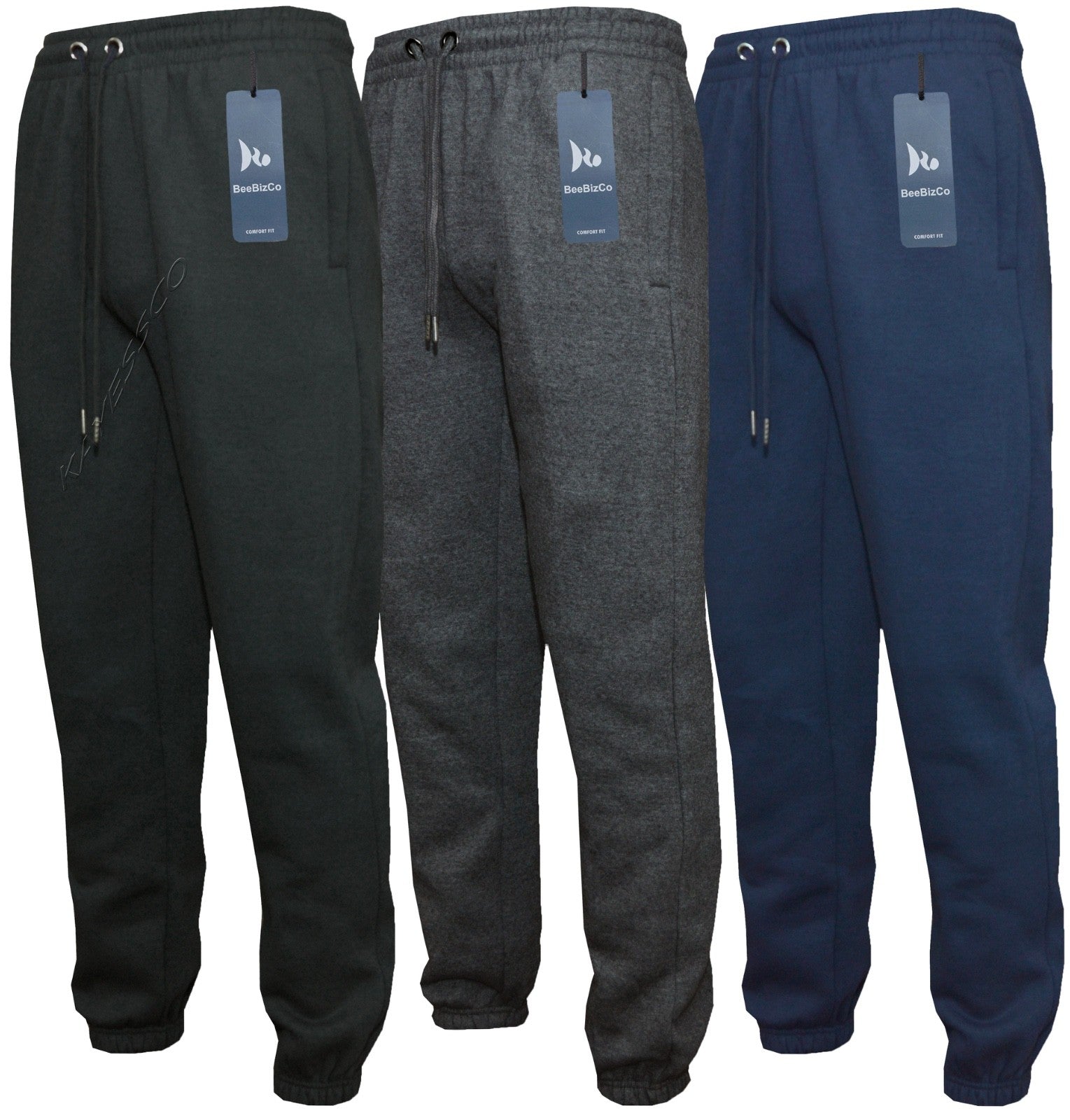 Mens Jogging Bottom Fleece Joggers Casual Trousers With Zip Pockets M - 6XL