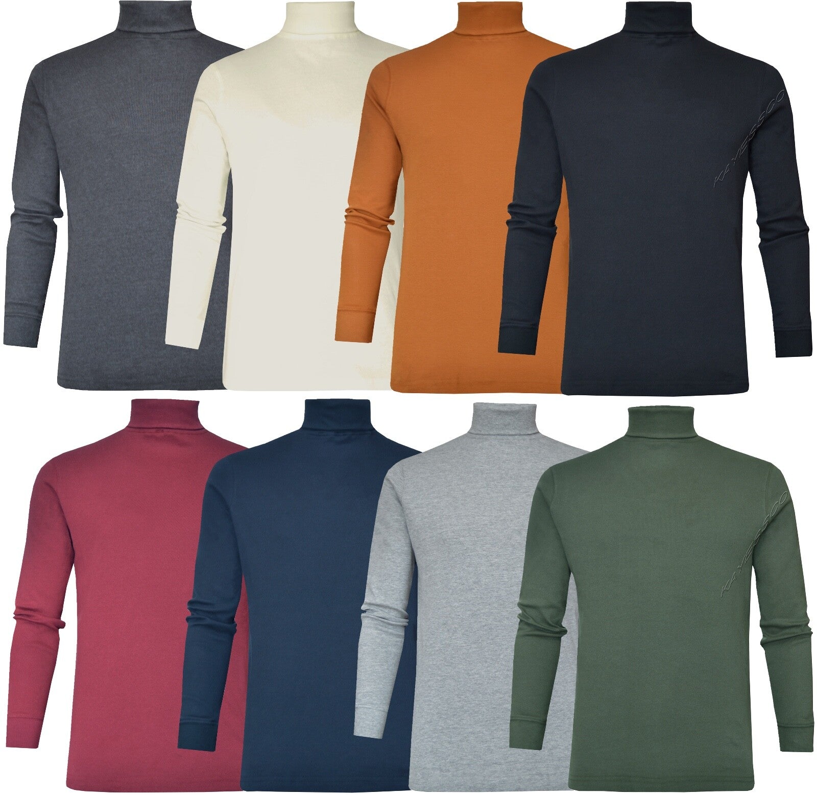 Mens Roll Neck Lightweight Baselayer Turtle Funnel Neck Winter Golf Top M - 3XL