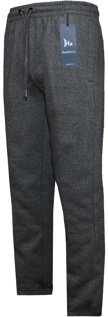 Mens/Ladies Open Hem Jogging Bottom Fleece Joggers Casual Trousers M - 6XL