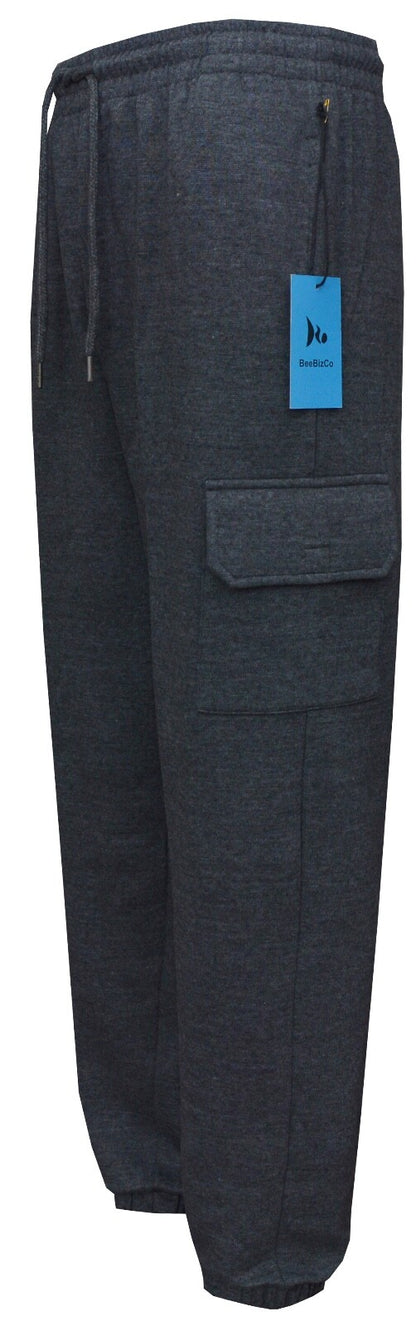 Mens Elasticated Joggers Cargo Combat Jogging Trousers Tracksuit Bottoms M - 3XL