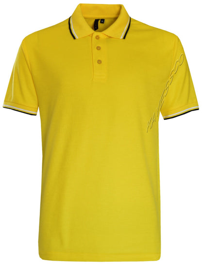 Mens Short Sleeve Polo Shirt Plain Pique Double Tipping Collar Causal Top M-XXL