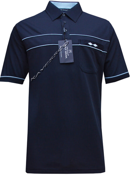 Short Sleeve Golf  Polo Shirt Poly Cotton Top Casual with Pocket by Tom Hagan