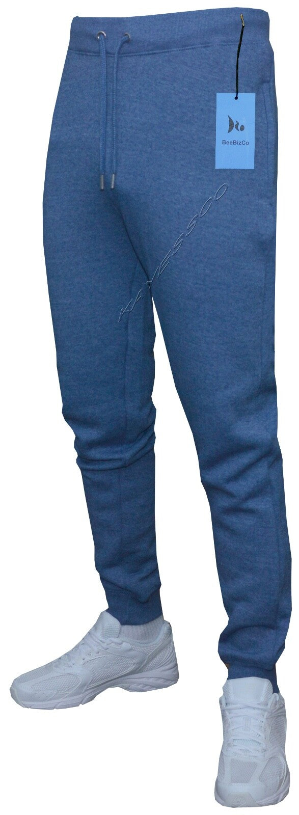 Mens Slim Fit Jogging Bottoms Plain Track Sweat Pants Skinny Zip Pockets S - 2XL