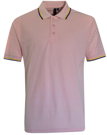 Mens Short Sleeve Polo Shirt Plain Pique Double Tipping Collar Causal Top M-XXL