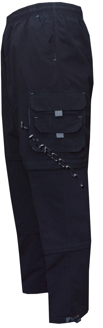  Mens Zip Off Cargo 3 in1 Trousers Tracksuit Sport Casual Bottoms Shorts 3/4