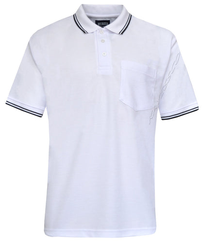 Short Sleeve Polo Pique Shirt Double Tipping Collar w Pocket by Beebizco M - 3XL