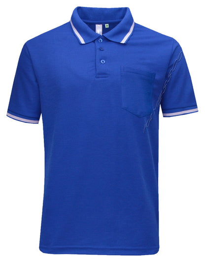 Mens Short Sleeve Polo Shirt Plain Single Tipping Collar with Pocket M - XXL