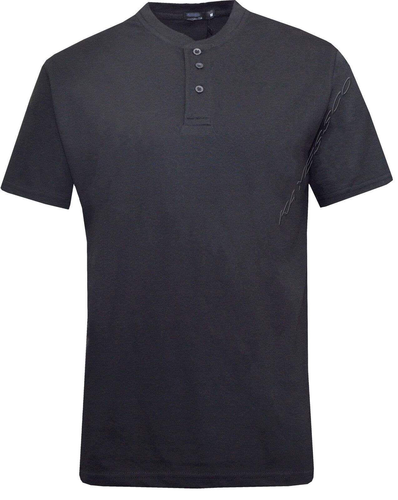 Mens Plain Henley T-shirt Short Sleeve Grandad Neck Top Casual Summer M - 2XL
