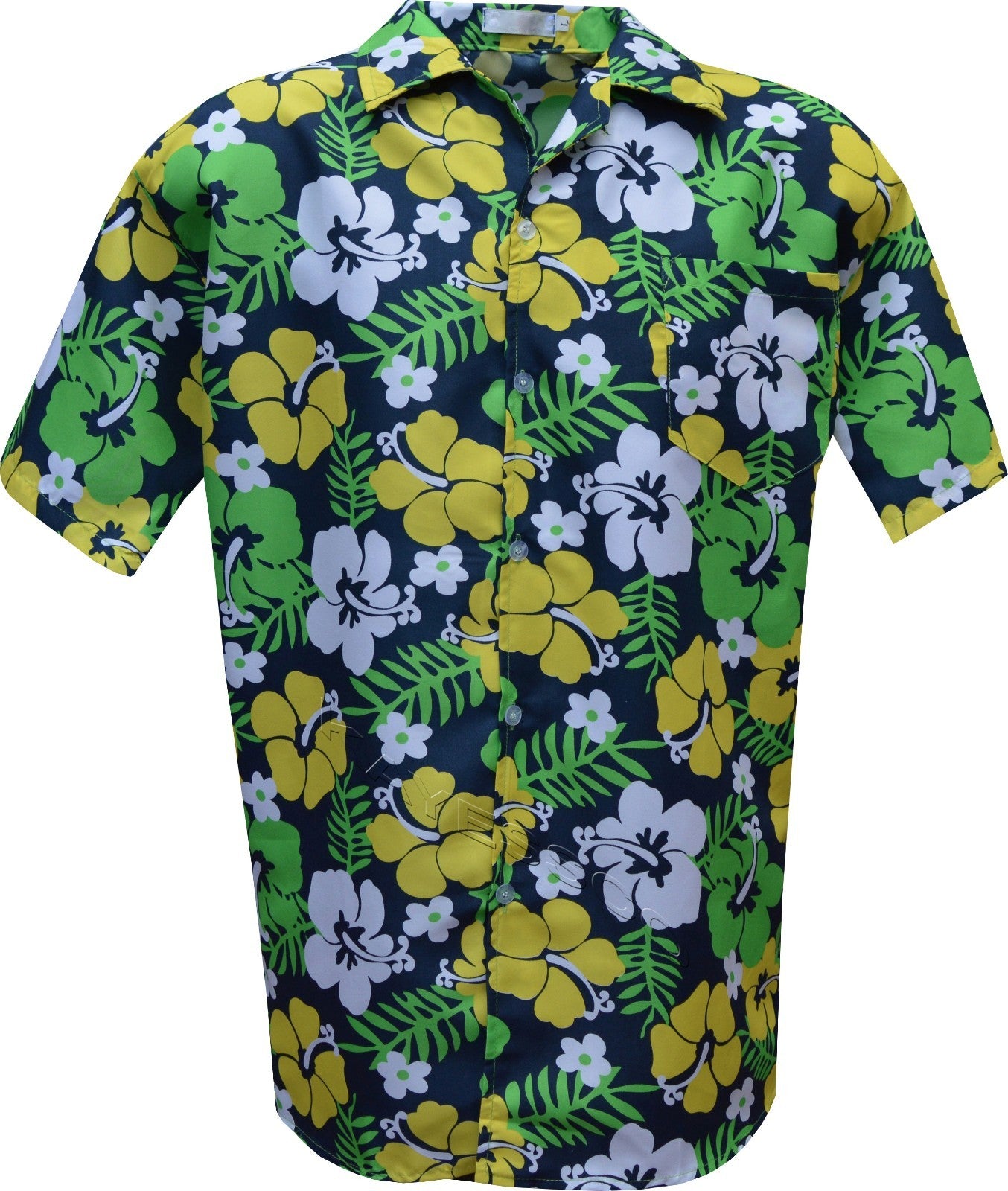 Mens Hawaiian Shirt Stag do Fancy Dress Beech Floral Holiday Short Sleeve Casual