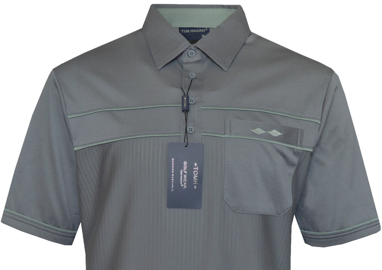 Short Sleeve Golf  Polo Shirt Poly Cotton Top Casual with Pocket by Tom Hagan