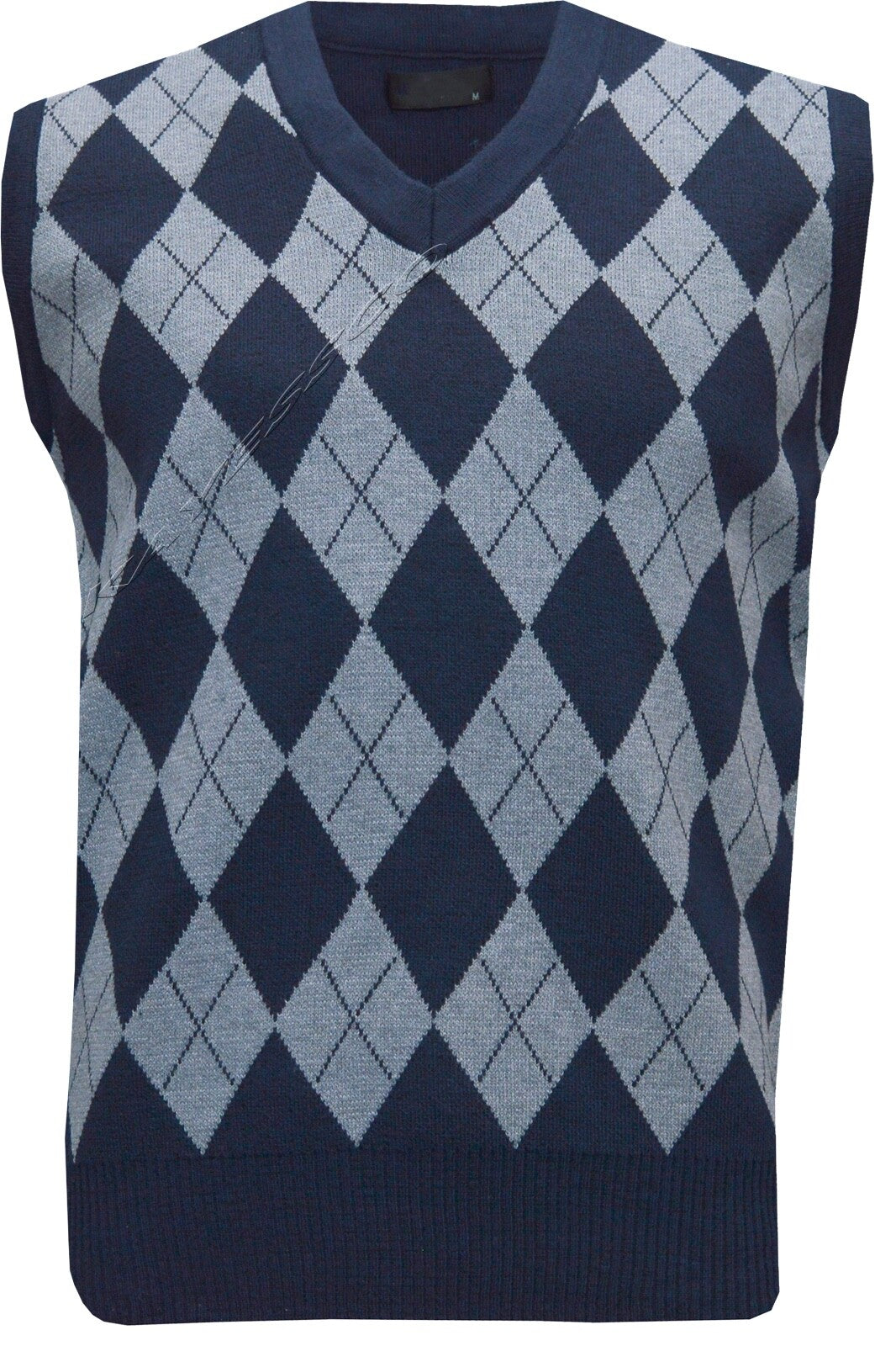 Mens Sleeveless Argyle V Neck Jumper Sweater Tank Top Pullover Golf Casual M-2XL