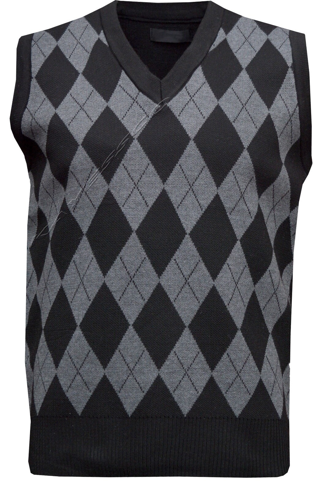Mens Sleeveless Argyle V Neck Jumper Sweater Tank Top Pullover Golf Casual M-2XL