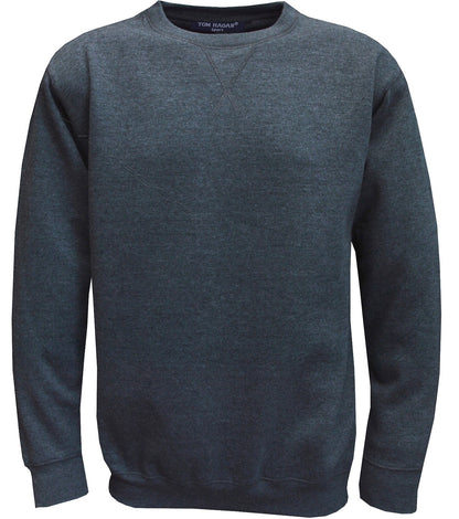  Mens Plain Casual Work Sweatshirt Gym Sports Sweater Top 3XL-5XL By Tom Hagan