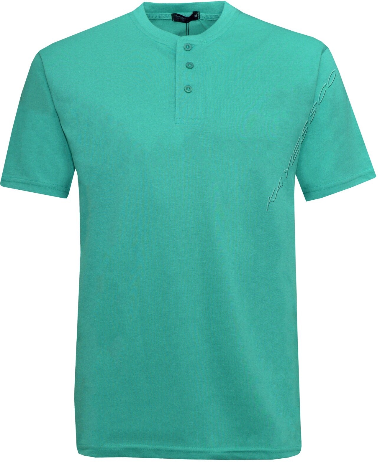 Mens Plain Henley T-shirt Short Sleeve Grandad Neck Top Casual Summer M - 2XL