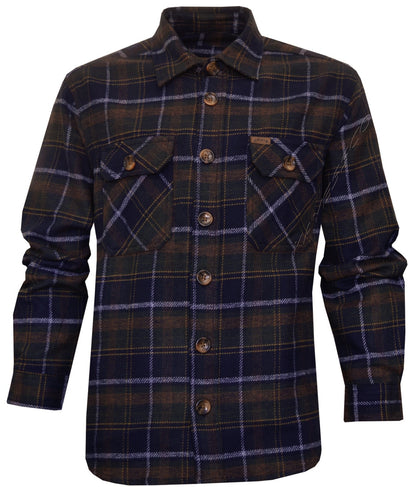 Flannel Shirt Lumberjack Yarn Dyed Check Brushed 100% Cotton w/ 4 Pockets S-XXL