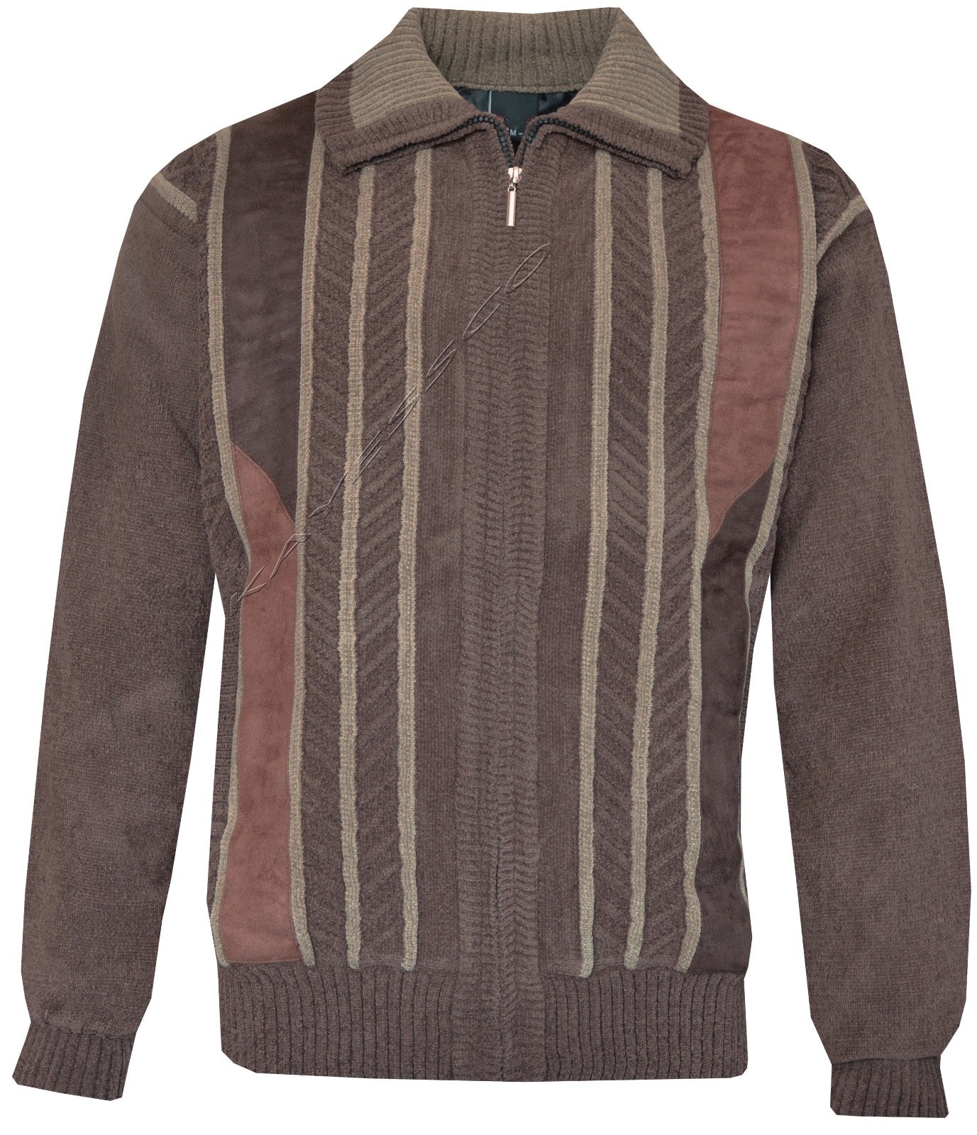 Mens Knitted Full Zip Lined Chenille Classic Cardigan Jumper Sweater M-XXL 