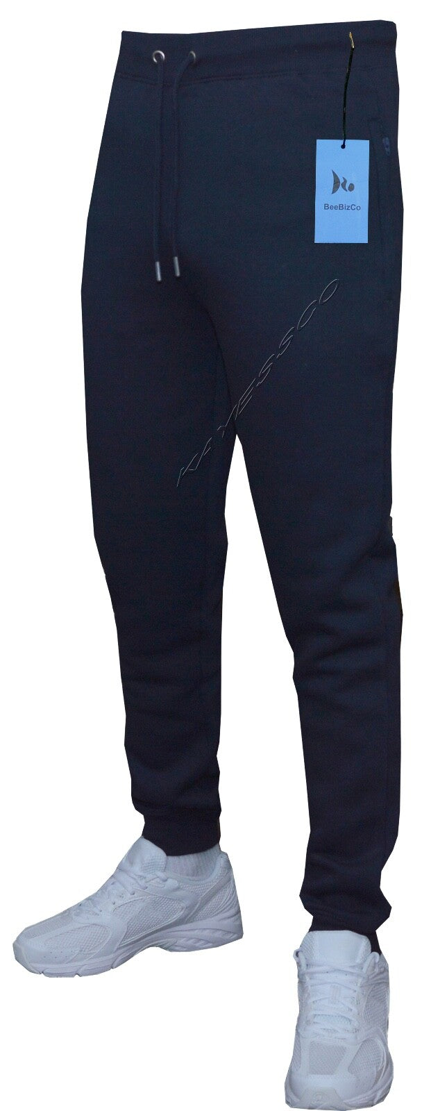 Mens Slim Fit Jogging Bottoms Plain Track Sweat Pants Skinny Zip Pockets S - 2XL